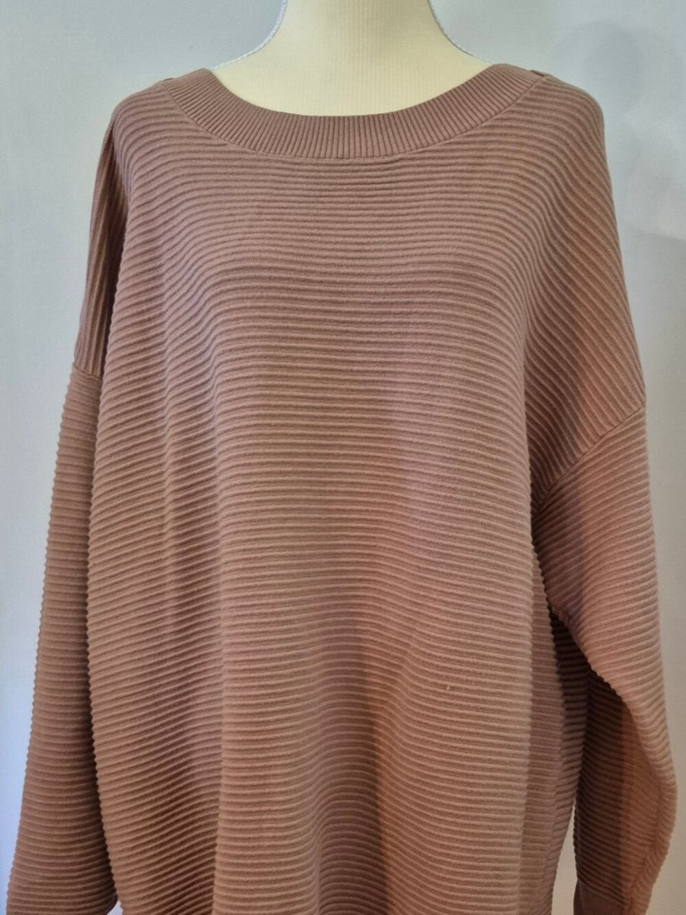 Aerie Women's XL Ribbed Oversized Sweater Tunic Light Brown Cozycore Minimalist